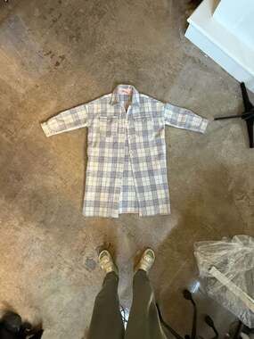 If By Sea Bobbie Long Plaid Shirt Jacket Shacket